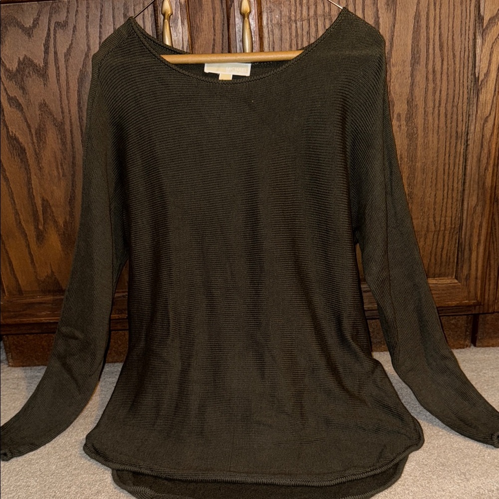 Michael Kors Dark Green Knit Top